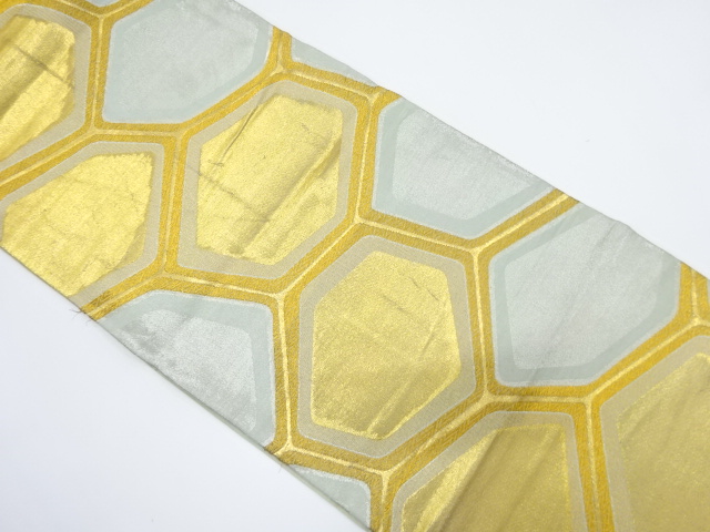 JAPANESE KIMONO / ANTIQUE FUKURO OBI / SILK / WOVEN ABSTRACT KIKKO